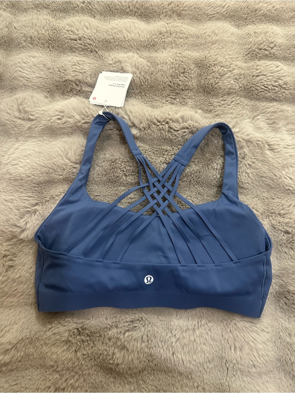 NWT Lululemon Flexy Flex Strappy Yoga Bra A-C Brilliant Blue S/M